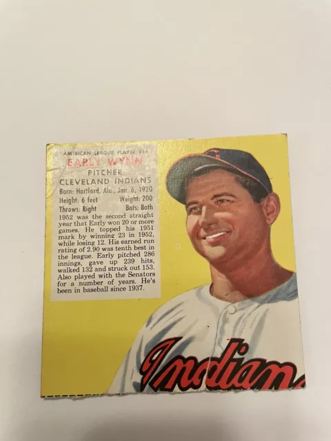 Early Wynn 1953 Red Man Tobacco All-Star Team #14 AL Cleveland Indians