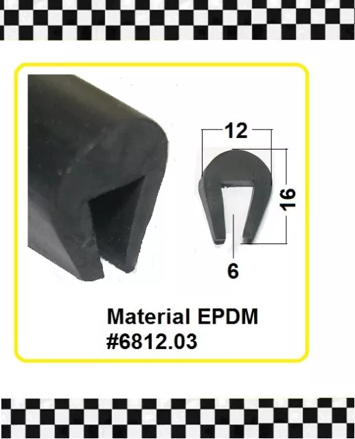 3m Kantenschutz f. 6mm Gummidichtung € 6,75/m  Gummiprofil 6812.03 - 3
