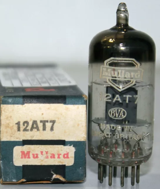 NOS NIB 12AT7 MULLARD "O" Getter Made In Great Britain  Amplitrex Tested 2