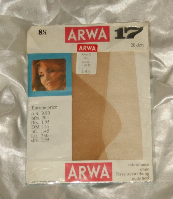Calze delicate da donna - CALZE nylon perlon ARWA 17 micromesh 20 DEN rare taglia 8 1/2