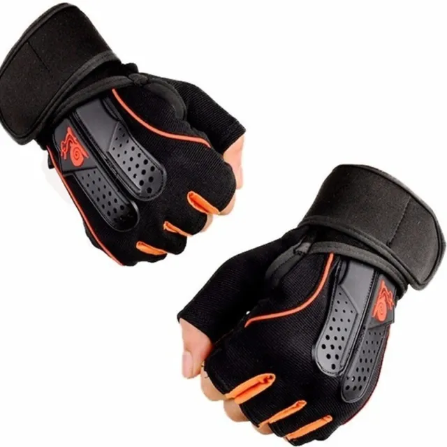 Gym Fitness Gloves Training Body Building Weight Lifting Workout Wrist Wrap NEW