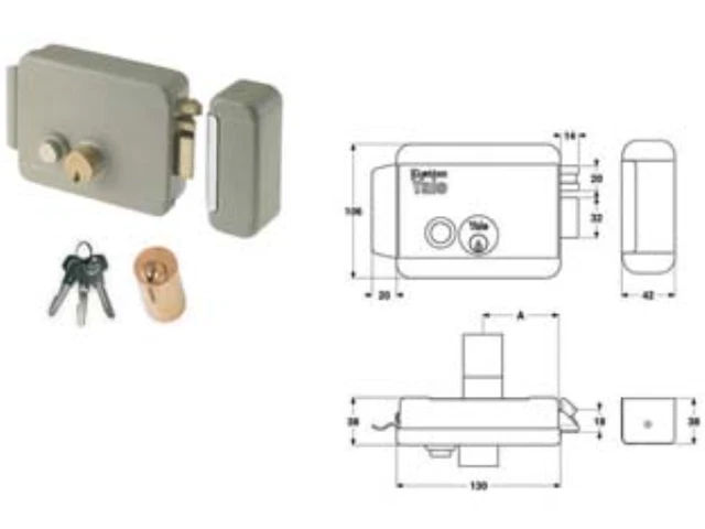 Elettroserratura per cancelli con pulsante senza tetto 6880 - mm.60 dx (y6880060
