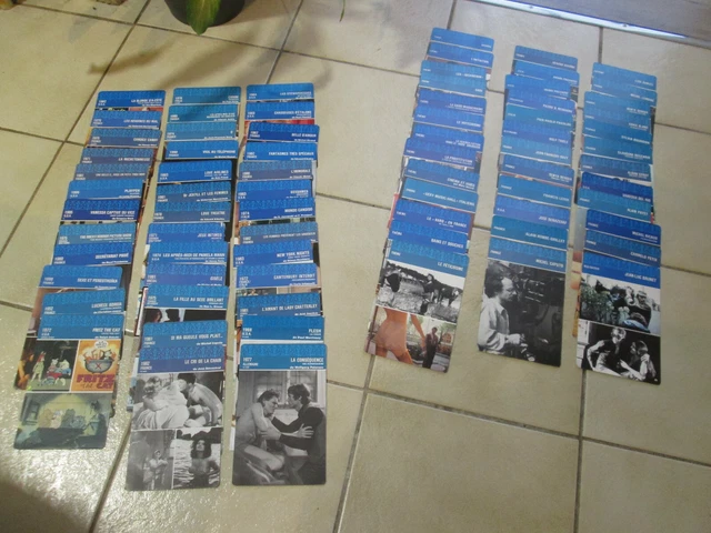 lot de 76 FICHES EROTIQUE MR CINEMA BLEUES ACTEURS REAL FILMS GENRES ACTRICES