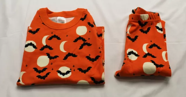 Hanna Andersson Boy's 2-Piece Halloween Long John Pajama Set DM9 Orange Size 5