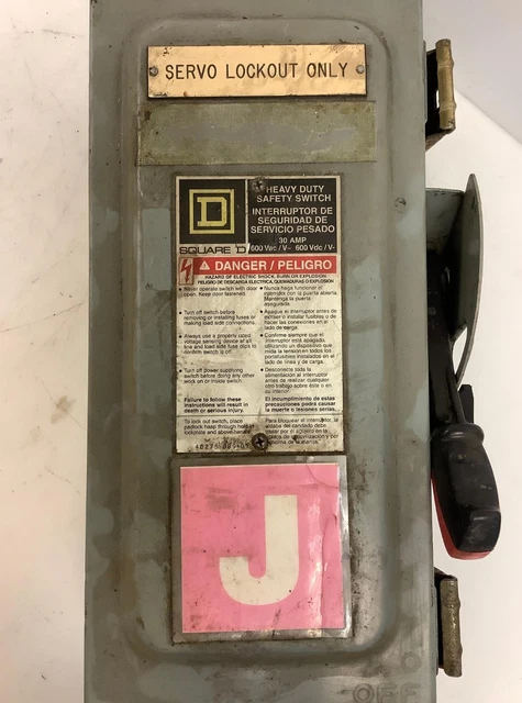 Square D 30Amp Non-Fusible Safety Disconnect Switch  Hu361Awk Series F1
