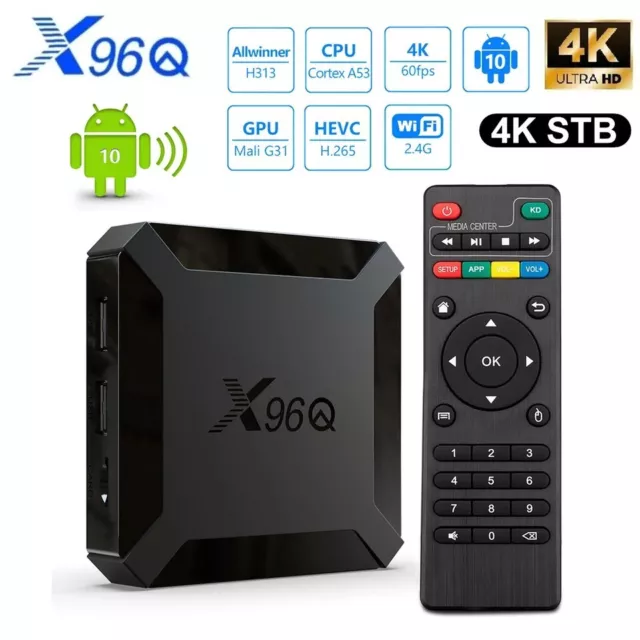 Smart TV X96Q, Android 10, Allwinner H313, 2 Go + 16 Go, Wifi 2.4G, 4K