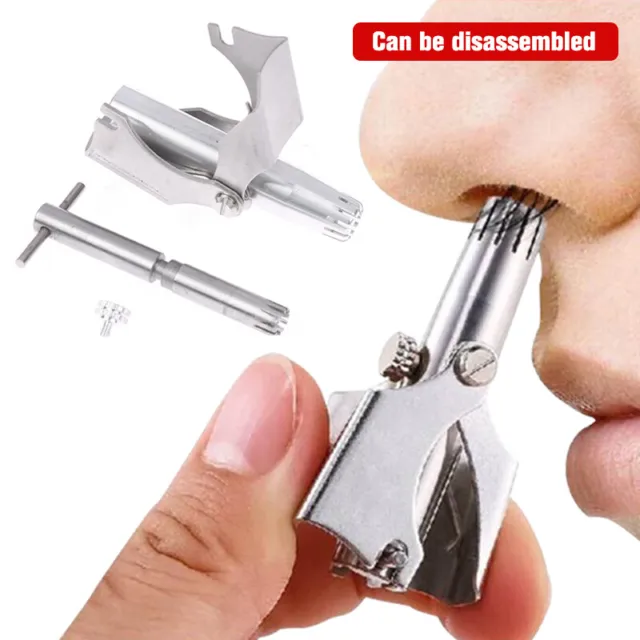 Nose Hair Trimmer Stainless Steel Manual Shaving Razor Washable Detacha-7H