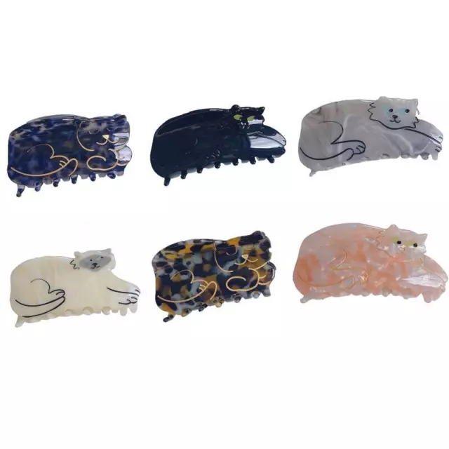 Acetate Hair Claw Clips Cute Cat Hair Barrette Animal Shape Ponytail Holder