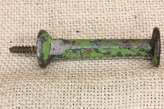 Old Coat Hook Single School Farmhouse Door Stop Rustic Iron 2 3/8” Vintage 1890 2