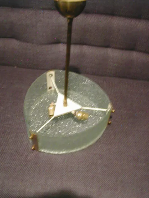 lustre suspension verre, métal et laiton pâquerette vintage des années 60