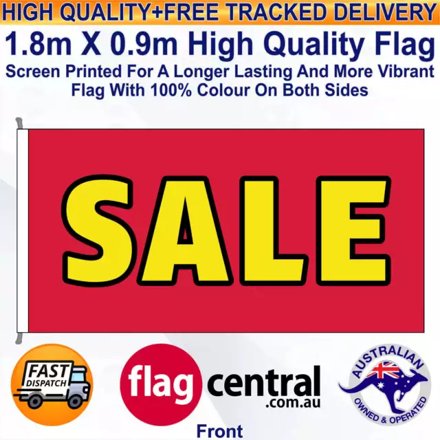 SALE Yellow on Red 1.8m x 0.9m Flag *Cost Effective *Free Delivery *Long Lasting