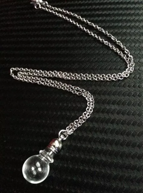 Mini bouteille en verre rechargeable flacon de potion collier pendentif sur chaîne en acier inoxydable