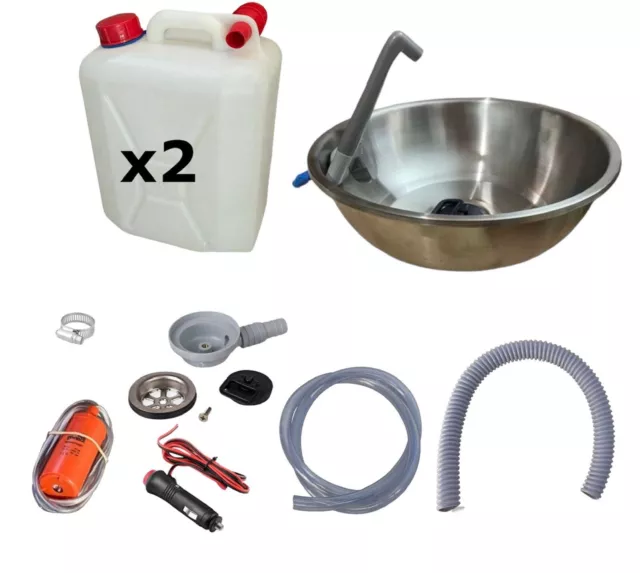 Kit Fregadero Redondo 26cm Cocina 12v,  Camper Autocaravana O Camping