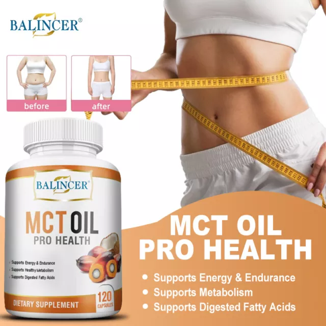 Pure MCT Oil 3000mg , Weight Loss, Energy 120 Capsules