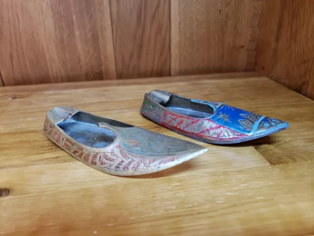 Lot de 2 cendriers babouche / Chaussures en Laiton