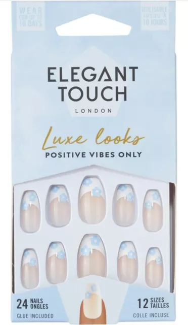 Elegant Touch Luxe Looks Positive Vibes Only 24 Nails *New*