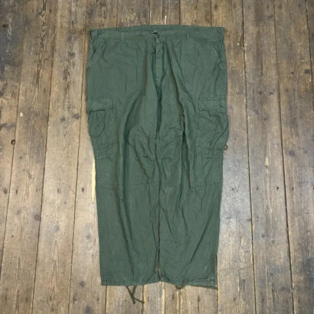 Army Cargo Trousers Vintage US Straight Fit Military Pants, Green, Mens 48”