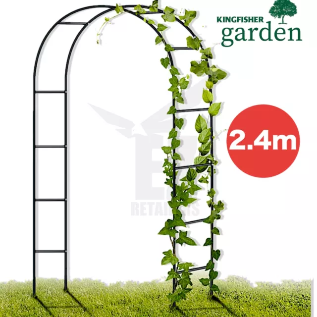 Heavy Duty 2.4M - Metal Garden Arch Strong Rose Climbing Plants Archway Outdoor