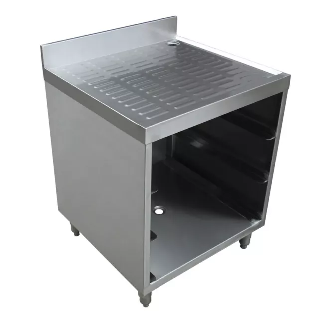 Omcan USA 44596 24" Underbar Glass Rack Storage Unit w/ Drainboard Top, Open ...