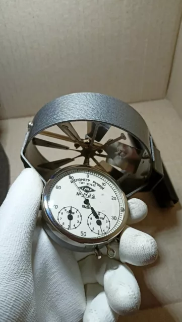 Vintage Mechanical Anemometer Soviet Wind Indicator USSR 1965s DESCRIPTION!