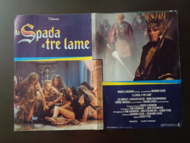 fotobusta LA SPADA A TRE LAME (1982) L.HORSLEY K.BELLER   tipo LOCANDINA