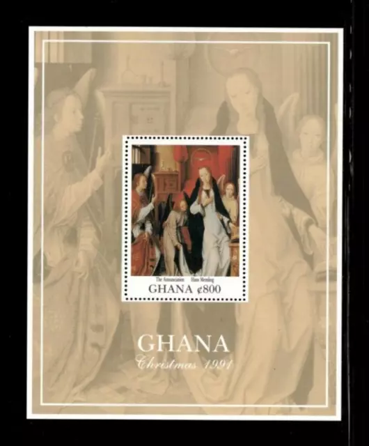 Ghana 1991 - Christmas Art - Souvenir Stamp Sheet - Scott #1366 - MNH