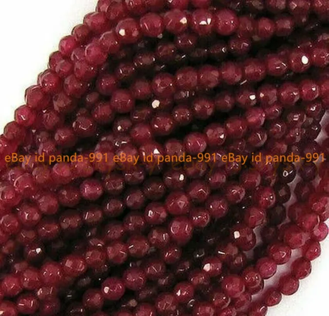 Perles En Vrac De Jade Rouge Du Brésil à Facettes Naturelles De 4mm 15''
