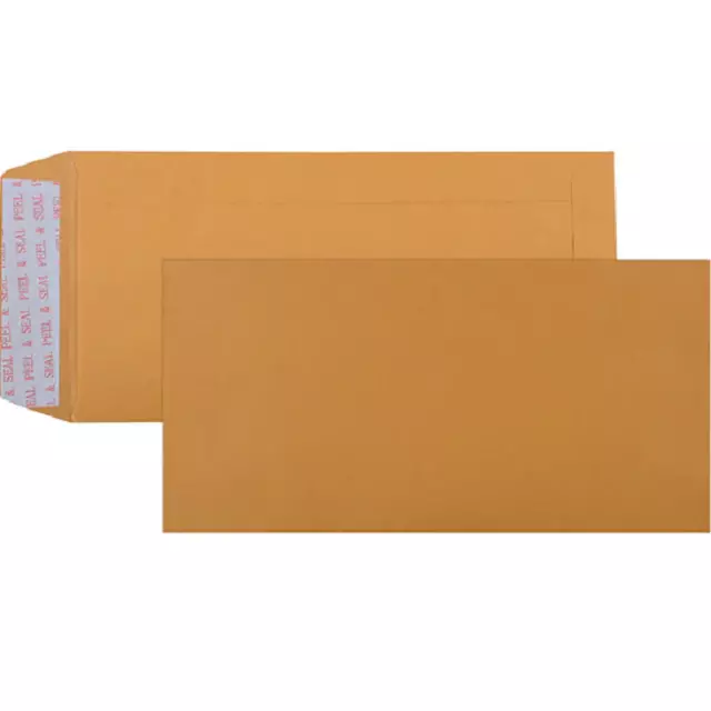 NEW 500x Cumberland DL Envelopes Pocket Strip Seal 85Gsm 110x220mm Gold Box