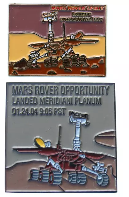 NASA enamel PIN PAIR '04 vtg MARS ROVER Opportunity & Spirit