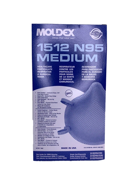 Moldex 1512 Respirator - Size Medium (Box of 20) Exp. 12/08/2025  K11