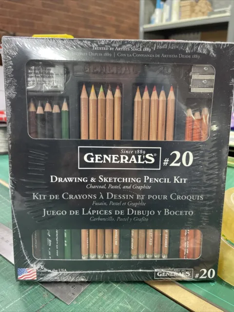 General's Drawing & Sketching 22 Piece Pencil Kit - Charcoal, Pastel & Graphite