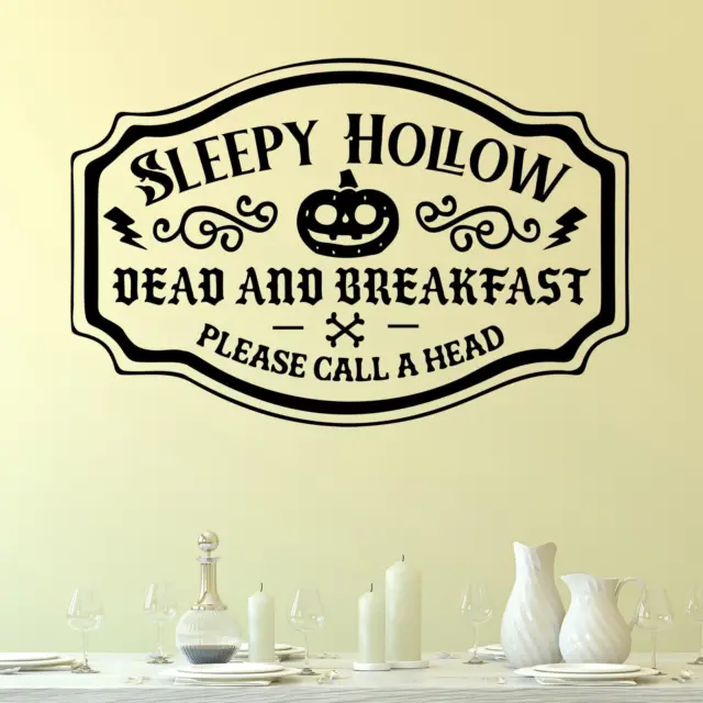 Sleepy Hollow Pumpkin Wall Sticker Decal  Halloween Home Décor Sign Funny Quote