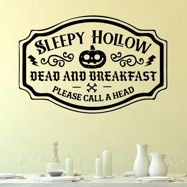 Sleepy Hollow Pumpkin Wall Sticker Decal  Halloween Home Décor Sign Funny Quote