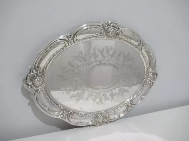 Vintage Ranleigh Ornate Silver Plated Oval SERVING TRAY High Tea dda