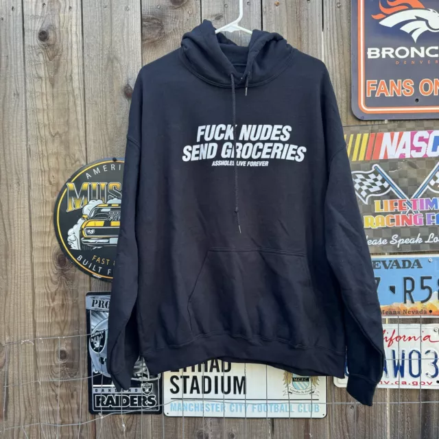 Assholess Live Forever Sweatshirt Mens SZ XL Pullover Black