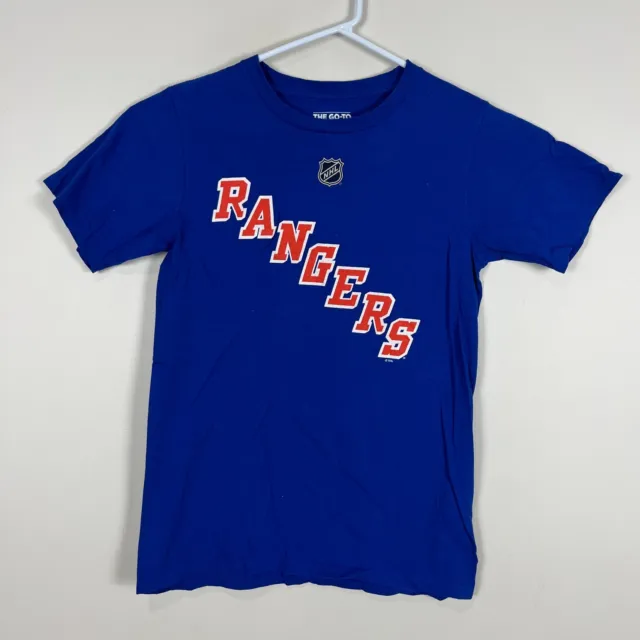 New York Rangers Slim Fit NHL Adidas Blue Cotton Casual T Shirt Mens Small S