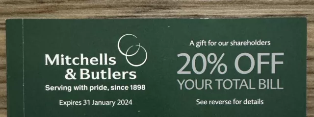 M&B Miller & Carter 20% OFF Total Bill