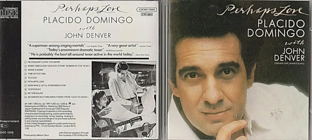 CD -  PLACIDO DOMINGO WITH JOHN DENVER - PERHAPS LOVE - ANNIE'S SONG etc.