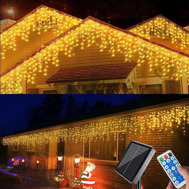 LED Curtain Fairy Lights Waterfall Icicle Wedding Outdoor Xmas Garden Party Lamp