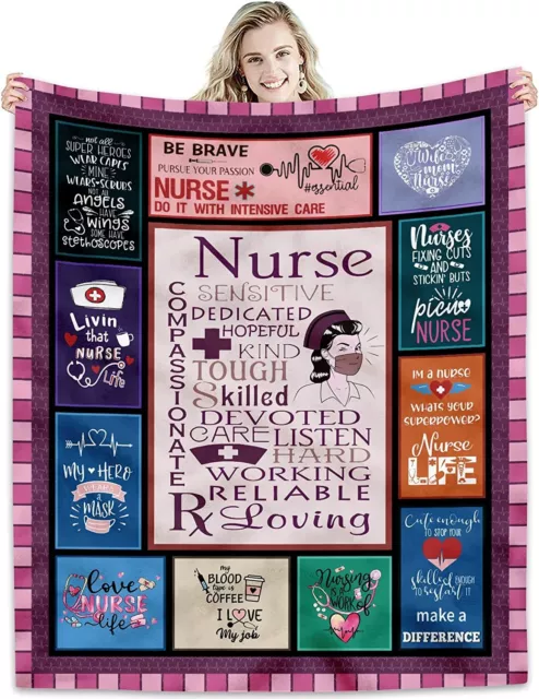 Nurse Gifts for Women Throw Blankets - Birthday Christmas Thanksgiving Day Gift