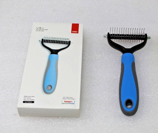 Pet Grooming Tool 2 Sided Undercoat Rake Safe Dematting Comb Brush for Cats&Dogs
