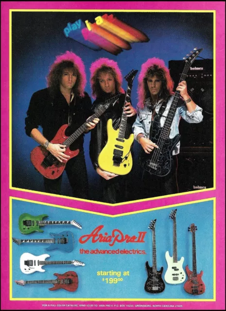 Play Piazz 1986 Aria Pro II guitars & bass advertisement 8 x 11 ad print