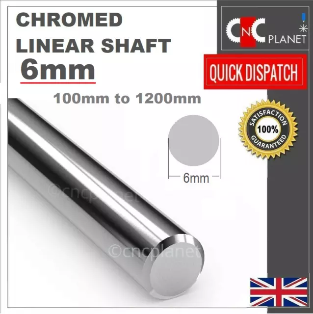 6mm Shaft Smooth Chromed Steel Linear Round bar Rail slide rod Bearing 3D Printe
