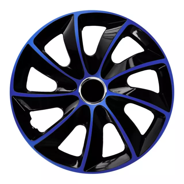 15" Wheel Trims Covers Hubcaps Universal Car Set 4 PCS ABS Blue & Black Durable