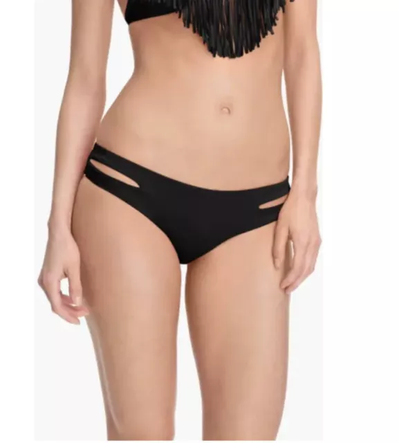 L*Space Women’s NWT Sz Medium Black Estella Full Coverage Bikini Bottom MSRP $70