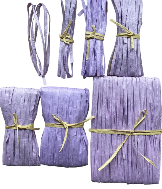 Cinta de papel Raffia para regalos decoración álbum de recortes hágalo usted mismo artesanía lila rosa 1m-100m