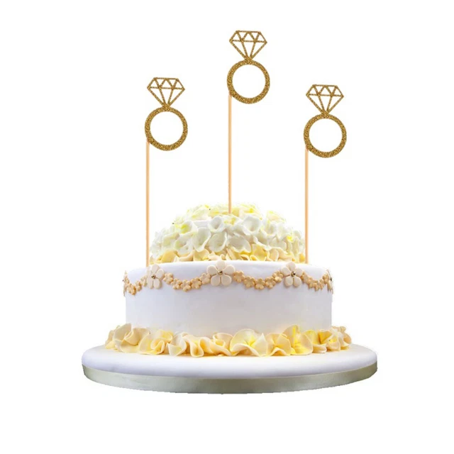 36 pz anelli in legno glitter diamanti ciambella cupcake topper scelte decorative