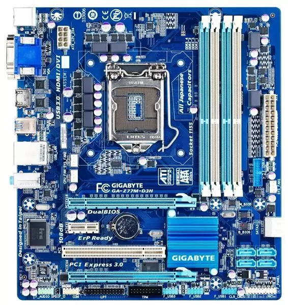 Gigabyte GA-Z77M-D3H Rev.1.1 Intel Z77 Mainboard Micro ATX Sockel 1155   #30573