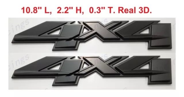 Matte Black 3D 4x4 Bed Rear Emblems Badges Decal FOR Silverado GMC Sierra 1