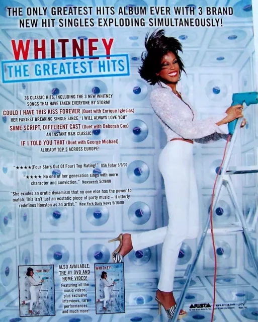 WHITNEY HOUSTON 2000 PROMO ADVERT THE GREATEST HITS arista